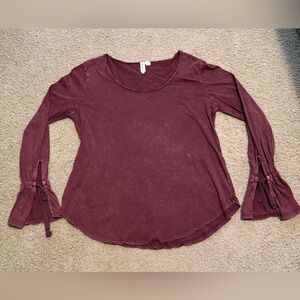 Women’s Maroon Long Sleeve Blouse SZ L